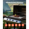 image:imageVEVOR Carbon Steel Griddle Flat Top Plate Griddle for BBQ CharcoalGas Gril with 2 Handles Rectangular Flat Top Grill with Extra Drain Hole for Tailgating and Party24 x 16 x 2