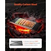 image:imageVEVOR Carbon Steel Griddle Flat Top Plate Griddle for BBQ CharcoalGas Gril with 2 Handles Rectangular Flat Top Grill with Extra Drain Hole for Tailgating and Party32 x 14 x 19