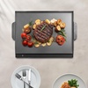 image:imageVEVOR Carbon Steel Griddle Flat Top Plate Griddle for BBQ CharcoalGas Gril with 2 Handles Rectangular Flat Top Grill with Extra Drain Hole for Tailgating and Party20 x 16 x 2