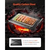 image:imageVEVOR Carbon Steel Griddle Flat Top Plate Griddle for BBQ CharcoalGas Gril with 2 Handles Rectangular Flat Top Grill with Extra Drain Hole for Tailgating and Party24 x 16 x 2