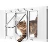 image:imageVEVOR Cat Door for Window Adjustable to Fit Window Width 2732 4 Secure Lock Modes Aluminum Frame and HighTransparency Glass Magnetic Closure Weatherproof QuickFit Pet Door for Cats WhiteWhite
