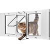 image:imageVEVOR Cat Door for Window Adjustable to Fit Window Width 2732 4 Secure Lock Modes Aluminum Frame and HighTransparency Glass Magnetic Closure Weatherproof QuickFit Pet Door for Cats WhiteWhite