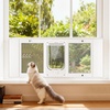 image:imageVEVOR Cat Door for Window Adjustable to Fit Window Width 2732 4 Secure Lock Modes Aluminum Frame and HighTransparency Glass Magnetic Closure Weatherproof QuickFit Pet Door for Cats WhiteWhite
