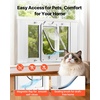 image:imageVEVOR Cat Door for Window Adjustable to Fit Window Width 2732 4 Secure Lock Modes Aluminum Frame and HighTransparency Glass Magnetic Closure Weatherproof QuickFit Pet Door for Cats WhiteWhite