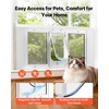 image:imageVEVOR Cat Door for Window Adjustable to Fit Window Width 2732 4 Secure Lock Modes Aluminum Frame and HighTransparency Glass Magnetic Closure Weatherproof QuickFit Pet Door for Cats WhiteWhite