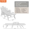 image:imageVEVOR Chaise Lounge Chair 400 lbs Weight Capacity 6 Positions Adjustable Patio Lounge Chair Outdoor HDPE Lounge Chair with Backrest amp Cup Holder for Pool Poolside Deck Backyard Lawn WhiteWhite