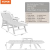 image:imageVEVOR Chaise Lounge Chair 400 lbs Weight Capacity 6 Positions Adjustable Patio Lounge Chair Outdoor HDPE Lounge Chair with Backrest amp Cup Holder for Pool Poolside Deck Backyard Lawn WhiteWhite