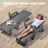 image:imageVEVOR Chaise Lounge Chair 400 lbs Weight Capacity 6 Positions Adjustable Patio Lounge Chair Outdoor HDPE Lounge Chair with Backrest amp Cup Holder for Pool Poolside Deck Backyard Lawn WhiteGrey