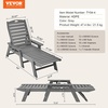 image:imageVEVOR Chaise Lounge Chair 400 lbs Weight Capacity 6 Positions Adjustable Patio Lounge Chair Outdoor HDPE Lounge Chair with Backrest amp Cup Holder for Pool Poolside Deck Backyard Lawn WhiteGrey