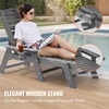 image:imageVEVOR Chaise Lounge Chair 400 lbs Weight Capacity 6 Positions Adjustable Patio Lounge Chair Outdoor HDPE Lounge Chair with Backrest amp Cup Holder for Pool Poolside Deck Backyard Lawn WhiteGrey