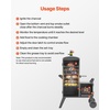 image:imageVEVOR Charcoal Offset Smoker HeavyDuty Steel BBQ Offset Smoker with Side Firebox Movable Outdoor Barbecue Smokers with 6 Adjustable Grates Thermometer amp Air Vents for Backyard Patio Party Cooking