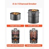 image:imageVEVOR Charcoal Smoker Grill 185 Barrel Charcoal BBQ Smoker Coated Steel Outdoor Barbecue Grill with 2 Grilling Grates 1 Hanging Rod 6 Hooks amp Thermometer Ideal for Party Backyard Patio Cooking