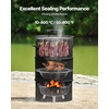 image:imageVEVOR Charcoal Smoker Grill 185 Barrel Charcoal BBQ Smoker Coated Steel Outdoor Barbecue Grill with 2 Grilling Grates 1 Hanging Rod 6 Hooks amp Thermometer Ideal for Party Backyard Patio Cooking