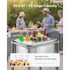 image:imageVEVOR Commercial Ice Bin Underbar Ice Bin Stainless Steel Ice Chest with Sliding Lid Bottle Holders Adjustable Bullet Feet Cooler Cart Cocktail Unit for Bar Restaurant Pub22 x 16 x 38 inch