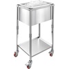 image:imageVEVOR Commercial Ice Bin Underbar Ice Bin Stainless Steel Ice Chest with Sliding Lid Bottle Holders Adjustable Bullet Feet Cooler Cart Cocktail Unit for Bar Restaurant Pub22 x 16 x 38 inch