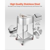 image:imageVEVOR Commercial Ice Bin Underbar Ice Bin Stainless Steel Ice Chest with Sliding Lid Bottle Holders Adjustable Bullet Feet Cooler Cart Cocktail Unit for Bar Restaurant Pub20 x 14 x 38 inch