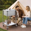image:imageVEVOR Commercial Ice Bin Underbar Ice Bin Stainless Steel Ice Chest with Sliding Lid Bottle Holders Adjustable Bullet Feet Cooler Cart Cocktail Unit for Bar Restaurant Pub2598 x 1988 x 3878