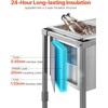 image:imageVEVOR Commercial Ice Bin Underbar Ice Bin Stainless Steel Ice Chest with Sliding Lid Bottle Holders Adjustable Bullet Feet Cooler Cart Cocktail Unit for Bar Restaurant Pub20 x 14 x 38 inch