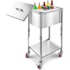 image:imageVEVOR Commercial Ice Bin Underbar Ice Bin Stainless Steel Ice Chest with Sliding Lid Bottle Holders Adjustable Bullet Feet Cooler Cart Cocktail Unit for Bar Restaurant Pub22 x 16 x 38 inch