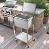 image:imageVEVOR Commercial Ice Bin Underbar Ice Bin Stainless Steel Ice Chest with Sliding Lid Bottle Holders Adjustable Bullet Feet Cooler Cart Cocktail Unit for Bar Restaurant Pub22 x 16 x 38 inch