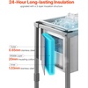 image:imageVEVOR Commercial Ice Bin Underbar Ice Bin Stainless Steel Ice Chest with Sliding Lid Bottle Holders Adjustable Bullet Feet Cooler Cart Cocktail Unit for Bar Restaurant Pub22 x 16 x 38 inch