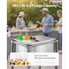 image:imageVEVOR Commercial Ice Bin Underbar Ice Bin Stainless Steel Ice Chest with Sliding Lid Bottle Holders Adjustable Bullet Feet Cooler Cart Cocktail Unit for Bar Restaurant Pub20 x 14 x 38 inch