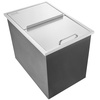 image:imageVEVOR Drop in Ice Chest 20 L x 16 W x 13 H Stainless Steel Ice Cooler Commercial Ice Bin with Hinged Cover 40 qt Outdoor Kitchen Ice Bar DrainPipe and Drain Plug Included for Cold Wine Beer27L x 18W x 21H Inch
