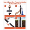 image:imageVEVOR Flag Pole 20ft Heavy Duty Telescopic Flagpole Kit with Mounting Base for Vehicles Extra Thick Outdoor Aluminum Flagpole Kit with 3x5 American Flag for Sedans Pickups RVs Food Trucks BlackBlack25ft Solar LightSectional