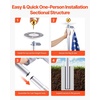 image:imageVEVOR Flag Pole 20ft Heavy Duty Telescopic Flagpole Kit with Mounting Base for Vehicles Extra Thick Outdoor Aluminum Flagpole Kit with 3x5 American Flag for Sedans Pickups RVs Food Trucks BlackSilver25ft Solar LightSectional