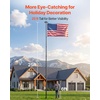 image:imageVEVOR Flag Pole 20ft Heavy Duty Telescopic Flagpole Kit with Mounting Base for Vehicles Extra Thick Outdoor Aluminum Flagpole Kit with 3x5 American Flag for Sedans Pickups RVs Food Trucks BlackBlack25ft Solar LightTelescopic