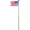 image:imageVEVOR Flag Pole 20ft Heavy Duty Telescopic Flagpole Kit with Mounting Base for Vehicles Extra Thick Outdoor Aluminum Flagpole Kit with 3x5 American Flag for Sedans Pickups RVs Food Trucks BlackBlack25ft Solar LightTelescopic