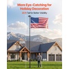 image:imageVEVOR Flag Pole 20ft Heavy Duty Telescopic Flagpole Kit with Mounting Base for Vehicles Extra Thick Outdoor Aluminum Flagpole Kit with 3x5 American Flag for Sedans Pickups RVs Food Trucks BlackBlack20ft Solar LightTelescopic