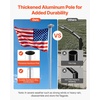 image:imageVEVOR Flag Pole 20ft Heavy Duty Telescopic Flagpole Kit with Mounting Base for Vehicles Extra Thick Outdoor Aluminum Flagpole Kit with 3x5 American Flag for Sedans Pickups RVs Food Trucks BlackSilver25ft Solar LightSectional