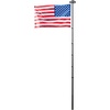 image:imageVEVOR Flag Pole 20ft Heavy Duty Telescopic Flagpole Kit with Mounting Base for Vehicles Extra Thick Outdoor Aluminum Flagpole Kit with 3x5 American Flag for Sedans Pickups RVs Food Trucks BlackBlack20ft Solar LightTelescopic