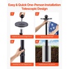 image:imageVEVOR Flag Pole 20ft Heavy Duty Telescopic Flagpole Kit with Mounting Base for Vehicles Extra Thick Outdoor Aluminum Flagpole Kit with 3x5 American Flag for Sedans Pickups RVs Food Trucks BlackBlack25ft Solar LightTelescopic
