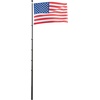 image:imageVEVOR Flag Pole 20ft Heavy Duty Telescopic Flagpole Kit with Mounting Base for Vehicles Extra Thick Outdoor Aluminum Flagpole Kit with 3x5 American Flag for Sedans Pickups RVs Food Trucks BlackBlack30ftTelescopic