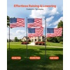 image:imageVEVOR Flag Pole 20ft Heavy Duty Telescopic Flagpole Kit with Mounting Base for Vehicles Extra Thick Outdoor Aluminum Flagpole Kit with 3x5 American Flag for Sedans Pickups RVs Food Trucks BlackBlack30ftTelescopic