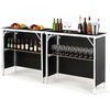 image:imageVEVOR Folding Portable Bar Table 2 pcs 386 x 152 x 343 in with Carry Bag Storage Shelf Detachable Skirt Quick and Easy Setup Foldable Mobile Bartending Station for Events Party Tradeshow2