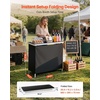 image:imageVEVOR Folding Portable Bar Table 386 x 152 x 343 in with Carry Bag Storage Shelf and Detachable Skirt Quick and Easy Setup Foldable Mobile Bartending Station for Events Party Tradeshow386 Length