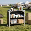 image:imageVEVOR Folding Portable Bar Table 386 x 152 x 343 in with Carry Bag Storage Shelf and Detachable Skirt Quick and Easy Setup Foldable Mobile Bartending Station for Events Party Tradeshow386 Length