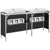 image:imageVEVOR Folding Portable Bar Table 386 x 152 x 343 in with Carry Bag Storage Shelf and Detachable Skirt Quick and Easy Setup Foldable Mobile Bartending Station for Events Party Tradeshow7795 Length
