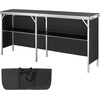 image:imageVEVOR Folding Portable Bar Table 386 x 152 x 343 in with Carry Bag Storage Shelf and Detachable Skirt Quick and Easy Setup Foldable Mobile Bartending Station for Events Party Tradeshow7795 Length