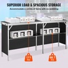 image:imageVEVOR Folding Portable Bar Table 386 x 152 x 343 in with Carry Bag Storage Shelf and Detachable Skirt Quick and Easy Setup Foldable Mobile Bartending Station for Events Party Tradeshow7795 Length