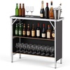 image:imageVEVOR Folding Portable Bar Table 386 x 152 x 343 in with Carry Bag Storage Shelf and Detachable Skirt Quick and Easy Setup Foldable Mobile Bartending Station for Events Party Tradeshow386 Length