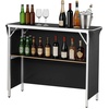 image:imageVEVOR Folding Portable Bar Table 433 x 154 x 346 in with Carry Bag Storage Shelf and Detachable Skirt Quick and Easy Setup Foldable Mobile Bartending Station for Events Party Tradeshow433 Length