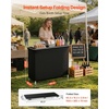 image:imageVEVOR Folding Portable Bar Table 433 x 154 x 346 in with Carry Bag Storage Shelf and Detachable Skirt Quick and Easy Setup Foldable Mobile Bartending Station for Events Party Tradeshow433 Length