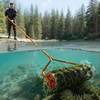 image:imageVEVOR Lake Weed Roller 141 ft Stainless Steel Lake amp Pond Weed Removal Tool Muck Razer Aquatic amp Sludge Tiller Rid Roots and Muck Buildup 6 Preassembled Stainless Steel Blades 4 Aluminum Handles18ft