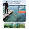 image:imageVEVOR Lake Weed Roller 141 ft Stainless Steel Lake amp Pond Weed Removal Tool Muck Razer Aquatic amp Sludge Tiller Rid Roots and Muck Buildup 6 Preassembled Stainless Steel Blades 4 Aluminum Handles12ft