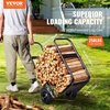 image:imageVEVOR Log Cart 250 lbs Load Capacity Outdoor and Indoor Wood Rack Storage Mover with Pneumatic Rubber Wheels Heavy Duty Steel Dolly Hauler Firewood Carrier for Fireplace Fire Pit Blackwithout cover