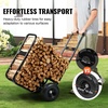 image:imageVEVOR Log Cart 250 lbs Load Capacity Outdoor and Indoor Wood Rack Storage Mover with Pneumatic Rubber Wheels Heavy Duty Steel Dolly Hauler Firewood Carrier for Fireplace Fire Pit Blackwithout cover